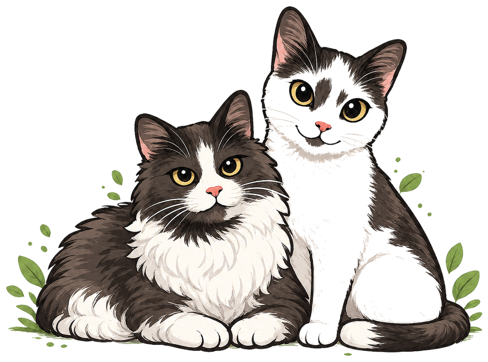 Fred and Jackie, the two cats behind My Cat Picks